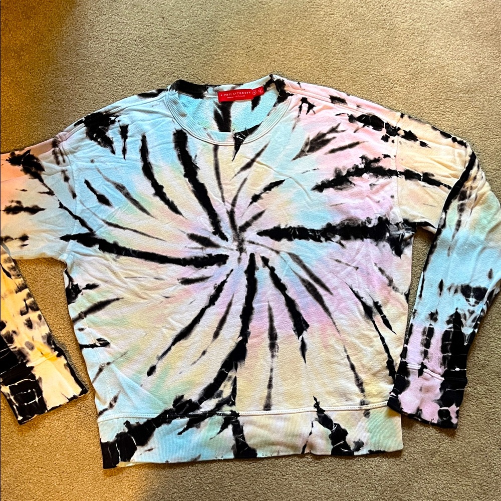 N:philanthropy deconstructed tie dye sweatshirt size small S
